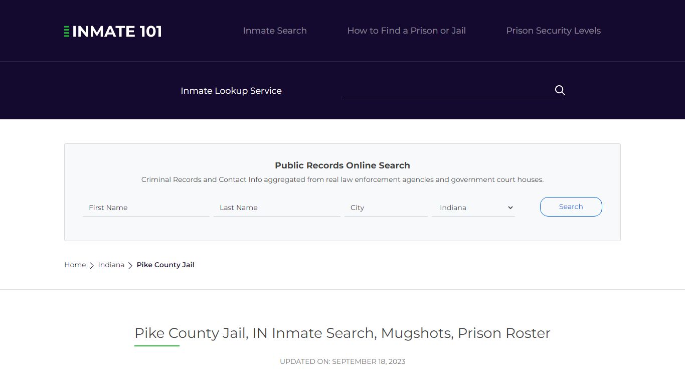 Pike County Jail, IN Inmate Search, Mugshots, Prison Roster